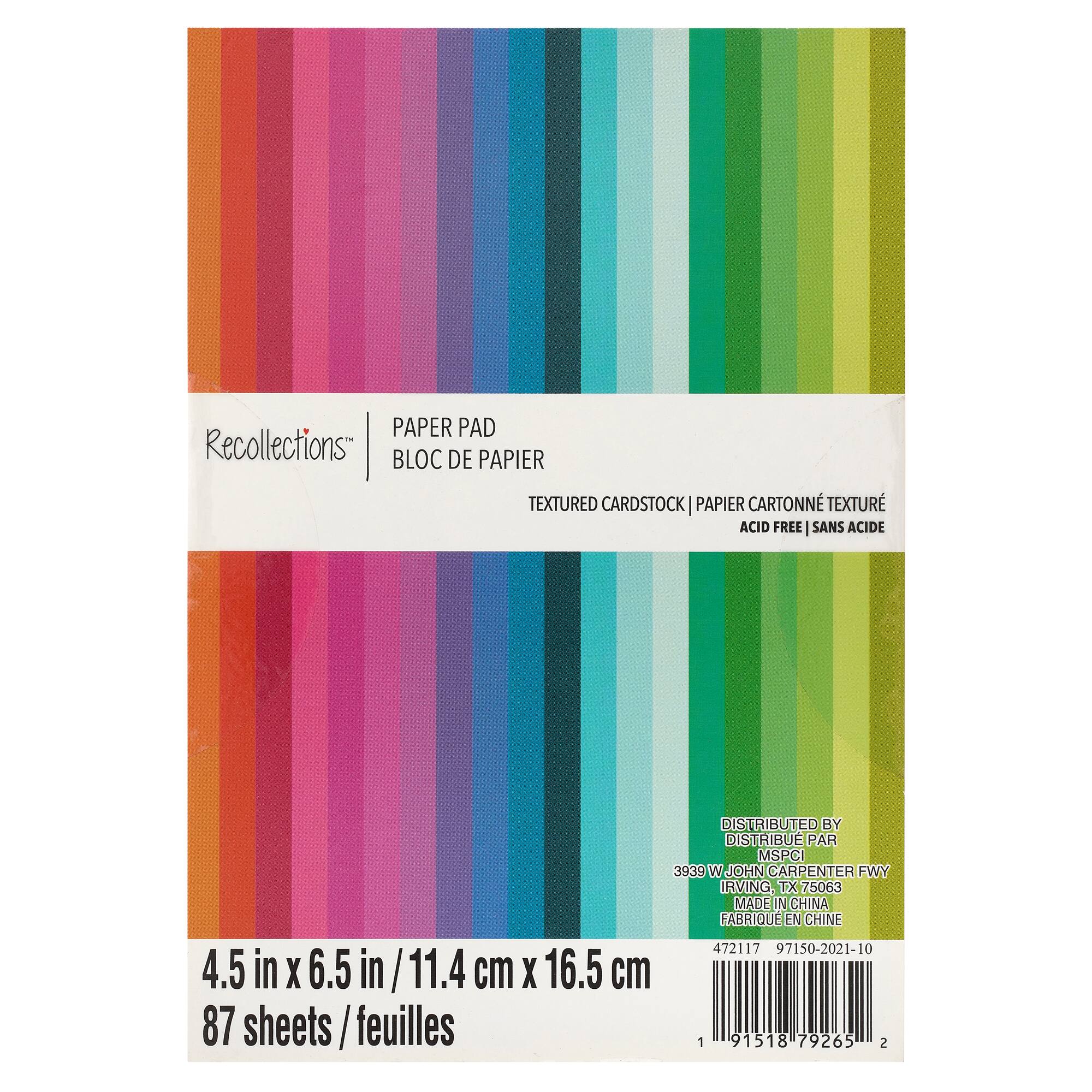 12 Pack: Jewel Colors Textured Paper Pad by Recollections™, 4.5" x 6.5"